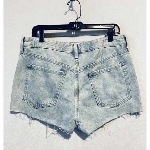 Old Navy Jean Shorts Womens 10 OG High Rise Cut Off Button Fly Light Wash Boho - Picture 3 of 5
